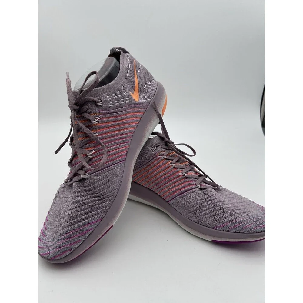 Nike Free Transform Flyknit Purple Orange Mango Womens Running Shoes Size 11
